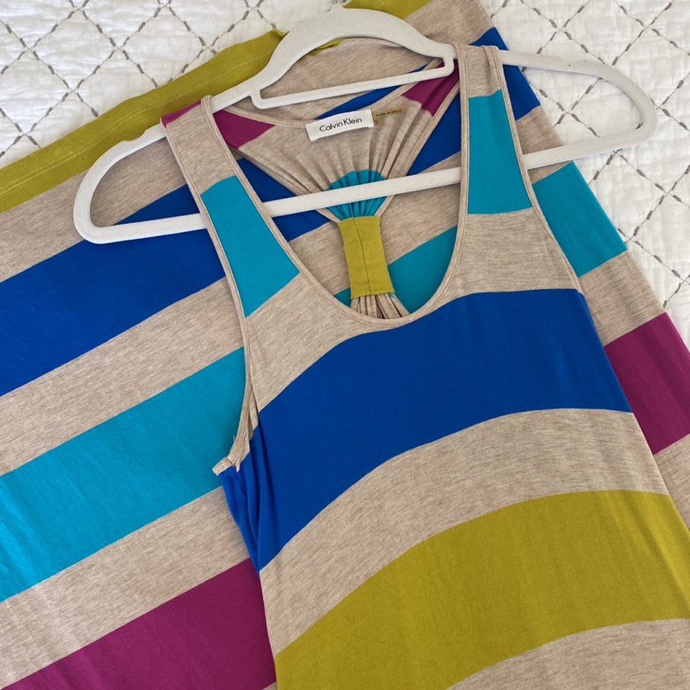 Calvin Klein striped racerback maxi